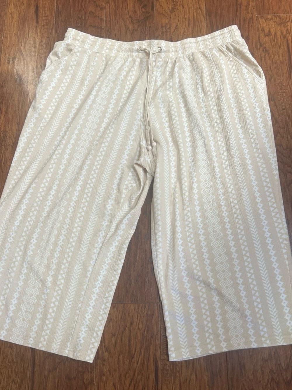 Belle by Kim Gravel Wide-Leg Cropped Pants Cotton/Poly Size LP